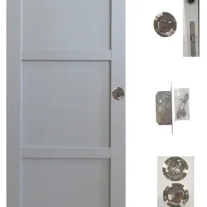 Porte Coulissante Greyria Gris 3 Panneaux Gris Clair H204 x L83 cm, serrurecondamnation GD MENUISERIES Prix Choc