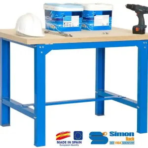 Vente Directe Simon Rack - Kit Etabli 865x1500x750mm charge 800 Kg Bleu/Bois - BT6 -1500 SIMONRACK