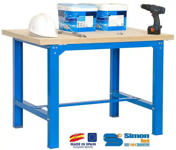 Vente Directe Simon Rack - Kit Etabli 865x1500x750mm charge 800 Kg Bleu/Bois - BT6 -1500 SIMONRACK