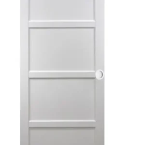 Porte Coulissante Tamera blanc H204 x L83 cm, Coquilles blanc GD MENUISERIES Meilleur Choix