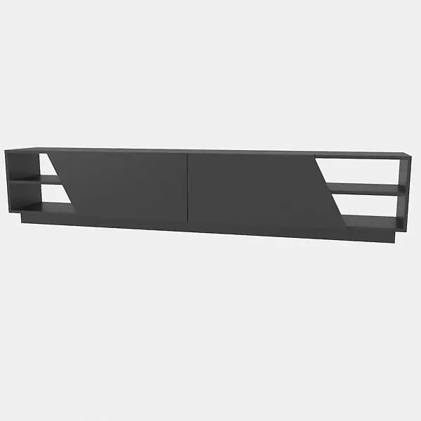 Meuble TV en bois "Rhodes" - 240 x 37 x 47 cm - Gris anthracite HABITAT ET JARDIN Meilleur Choix