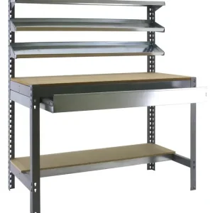 Simonrack - Kit Etabli 1440x1500x750mm Charge 600kg - Simonwork Bt-1 Box 1500 Gris Fonce/bois SIMON RACK Top Vente