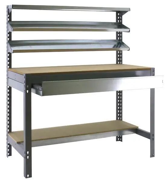 Simonrack - Kit Etabli 1440x1500x750mm Charge 600kg - Simonwork Bt-1 Box 1500 Gris Fonce/bois SIMON RACK Top Vente
