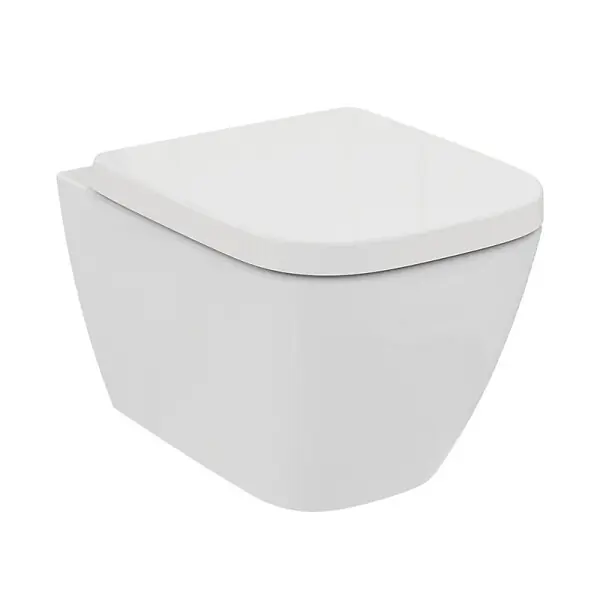 WC suspendu compact sans bride I.Life S RimLS+ avec abattant frein de chute IDEAL STANDARD Pas Cher