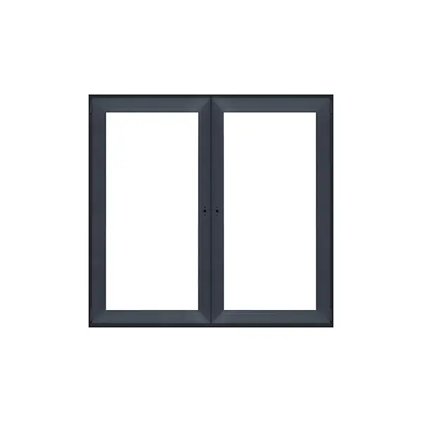 Nouvel Arrivage Fenêtre PVC 2 vantaux - Anthracite - L.135xH.140cm QUADROFORM