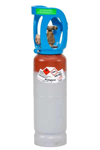 Prix Cassé Bouteille de gaz acétylène - Acier - Oxyflam S02 - 0,4 m³ AIR LIQUIDE