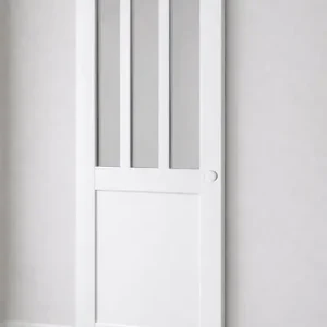 Commande En Gros Porte Coulissante Atelier Blanc H204 x L93 cm, Coquilles blanc GD MENUISERIES