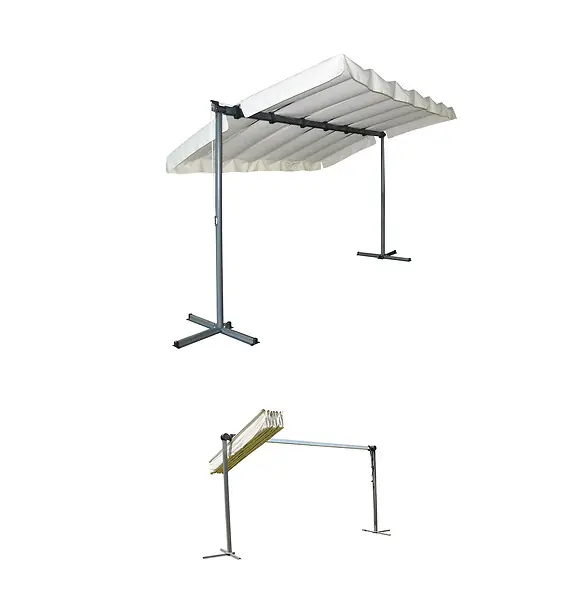 Acheter Direct Pergola marquise Acier - Gris anthracite HABRITA