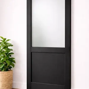 Porte Coulissante Athena Noir H204 x L93 cm GD MENUISERIES Bon Marché