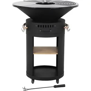 Commander Maintenant Barbecue plancha brasero à charbon et bois "Cesar premium" - Ø 81 cm - Noir HABITAT ET JARDIN