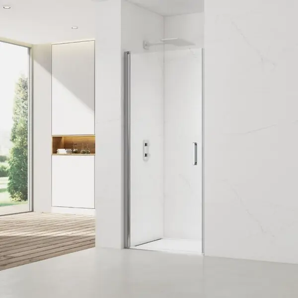 Fusion ensemble porte pivotante /paroi 100x100cm anticalcaire avec profilés chrome brillant (SATFUD100S100-SET) SWISS AQUA TECHNOLOGIES Nouvel Arrivage