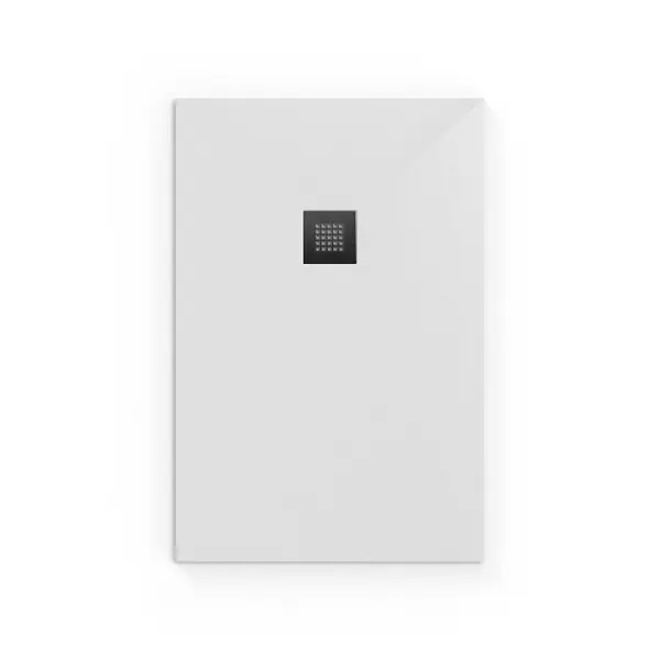 Swiss Aqua Technologies Alek Receveur de douche rectangulaire 140x90cm avec siphon, en marbre coulé, Blanc (SATALEK14090B) Authentique