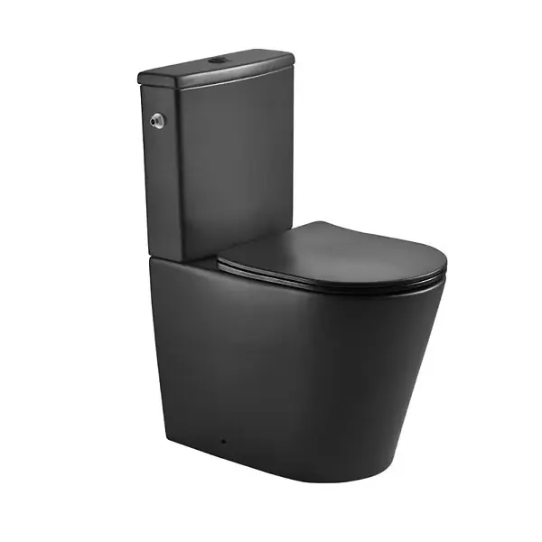 Offre Limitée Brevis WC à poser sans bride + abattant softclose, noir mat (SATBRE031RREXVPBKM) SWISS AQUA TECHNOLOGIES