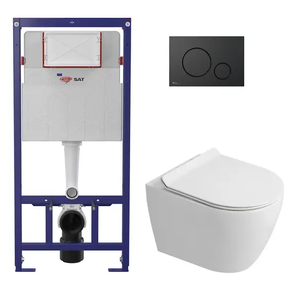 Pack WC bâti-support + WC sans bride Ceramia PixL avec abattant SoftClose + plaque noir (STCEPXWT03-FR) SWISS AQUA TECHNOLOGIES Commander Maintenant