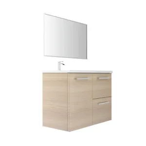 Meuble vasque gauche - Chêne clair - L90xP45cm VIF Nouveauté