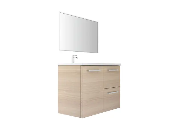 Meuble vasque gauche - Chêne clair - L90xP45cm VIF Nouveauté