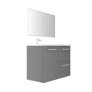 Meuble vasque gauche - Gris ardoise - L90xP45cm VIF Offre Spéciale