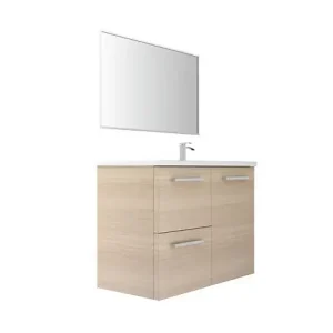 Meuble vasque droite chêne clair - L90xP45cm VIF Pas Cher