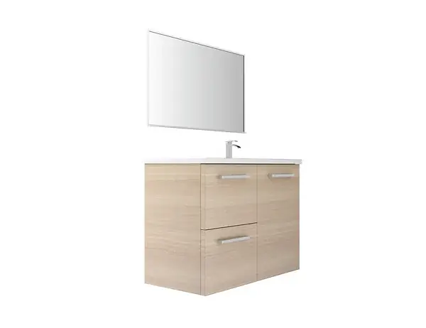 Meuble vasque droite chêne clair - L90xP45cm VIF Pas Cher