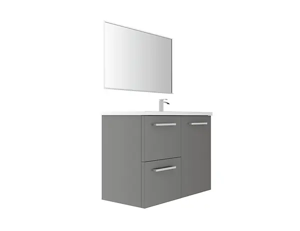 Meuble vasque droite - Gris ardoise - L90xP45cm VIF Nouvel Arrivage