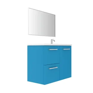 Meuble vasque droite Bleu lagon - L90xP45cm VIF Offre Exclusive