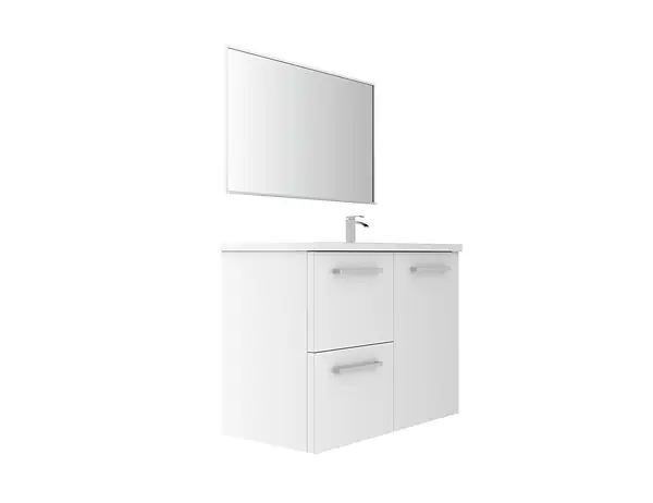 Bon Plan Meuble vasque droite blanc - L90xP45cm VIF