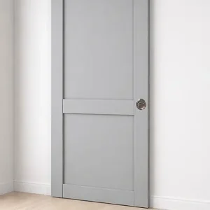 Soldes Porte Coulissante Athena 2 Panneaux Gris Clair H204 x L83 cm, serrure condamnation GD MENUISERIES