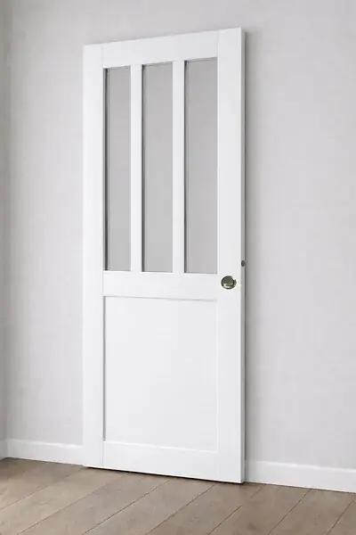 Must-Have Porte Coulissante Atelier Blanc H204 x L93 cm, coquilles, tire doigt GD MENUISERIES