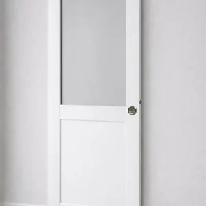 Commander Maintenant Porte Coulissante Atelier Blanc H204 x L93 cm sans meneau, coquilles, tire doigt GD MENUISERIES
