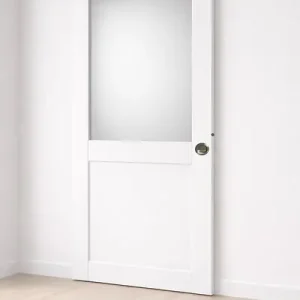 Porte Coulissante Athena Blanc H204 x L93 cm, coquilles, tire doigt GD MENUISERIES Nouvelle Collection