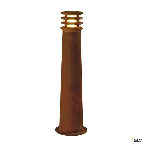 Réduction Borne extérieure SLV RUSTY coloris rouillée, E27, 11W pour jardin - Hauteur 70 cm