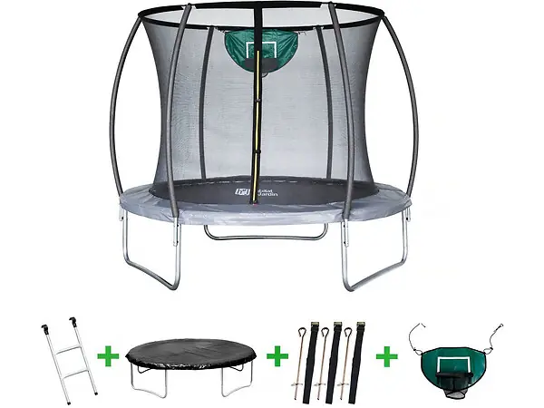 Commander Vite Trampoline avec filet intérieur "jumper" - Ø 4,88 m - Gris HABITAT ET JARDIN