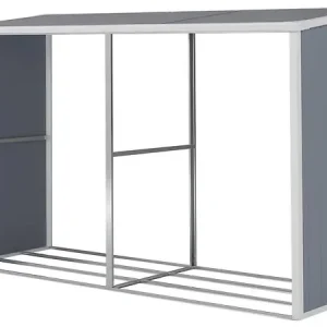 Vente Directe Abri bûches résine "Alexandre" - 3.38 m² - 302 x 112 x 190 cm - Gris HABITAT ET JARDIN