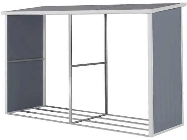 Vente Directe Abri bûches résine "Alexandre" - 3.38 m² - 302 x 112 x 190 cm - Gris HABITAT ET JARDIN