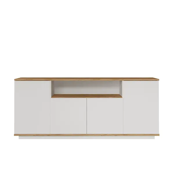 Buffet en bois "FR15" - 180 x 44 x 75 cm - Pin atlantique Blanc HABITAT ET JARDIN Promotion Saisonnière