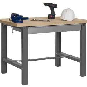 Top Vente Etabli avec tiroir 865x1200x750mm Gris foncé/Bois BT6 BOX 1200 Simon Rack
