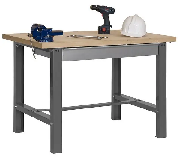 Top Vente Etabli avec tiroir 865x1200x750mm Gris foncé/Bois BT6 BOX 1200 Simon Rack