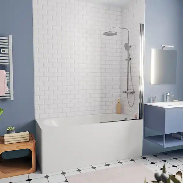 160x70 cm Ensemble baignoire Opal Plus universelle + Pare baignoire pivotant chrome + pieds (XWP1260000-SETP1) KOLO BY GEBERIT Bon Marché