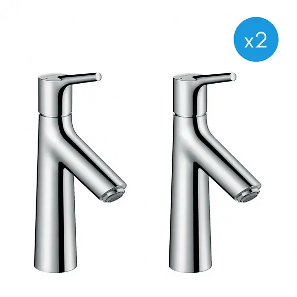 Promotion Saisonnière Hansgrohe Talis S 100 Lot de 2 Mitigeurs de lavabo avec cartouche céramique, Chrome (7202100-DUO)