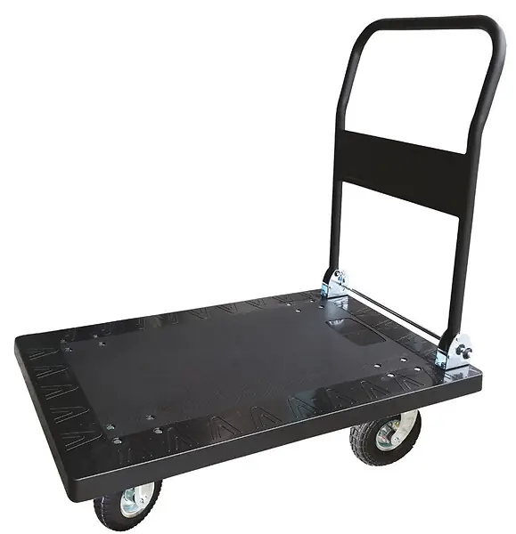 Offre Spéciale Chariot plastique avec dossier rabattable 300 kg roues pneumatiques CP30RG Stockman