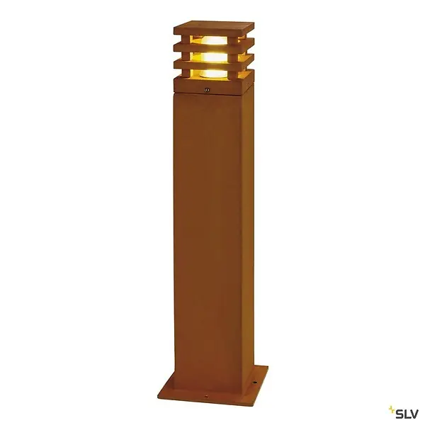 Borne extérieure SLV RUSTY coloris fonte rouillée, E27, 11W pour jardin - Hauteur 70 cm Nouvel Arrivage