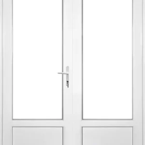 Bon Plan Porte-fenêtre PVC 2 vantaux - Blanc - H.208xL.125cm QUADROFORM