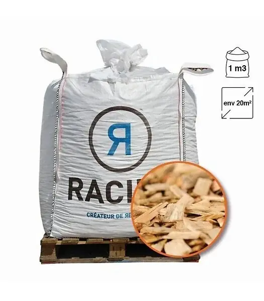 Jusqu'à Épuisement Des Stocks Paillage naturel copeaux de bois big bag 1 m3 pour 20m2 RACINE