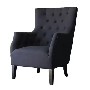 Fauteuil Scandinave Tissu "Duchesse" - 76 x 83 x 100,5 cm - Noir HABITAT ET JARDIN Quantité Limitée