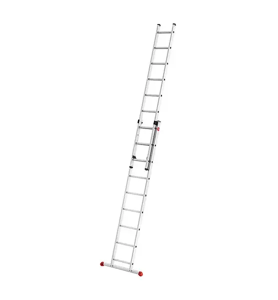 Réduction Echelle coulissante à main 2 plans 2x9 échelons 4,2m/5,15m en aluminium Hailo ProfiStep Duo