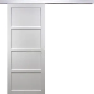 Super Prix Porte Coulissante Tamera blanc 4 panneaux H204 x L63 cm, Rail Alu GD MENUISERIES