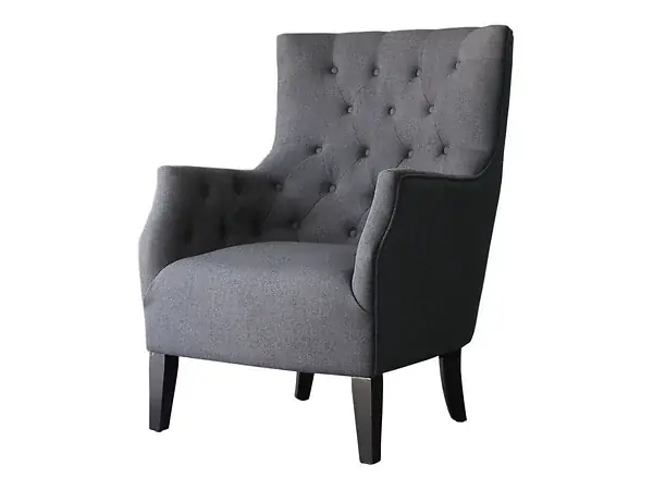 Fauteuil Scandinave Tissu "Duchesse" - 76 x 83 x 100,5 cm - Gris HABITAT ET JARDIN Nouveauté