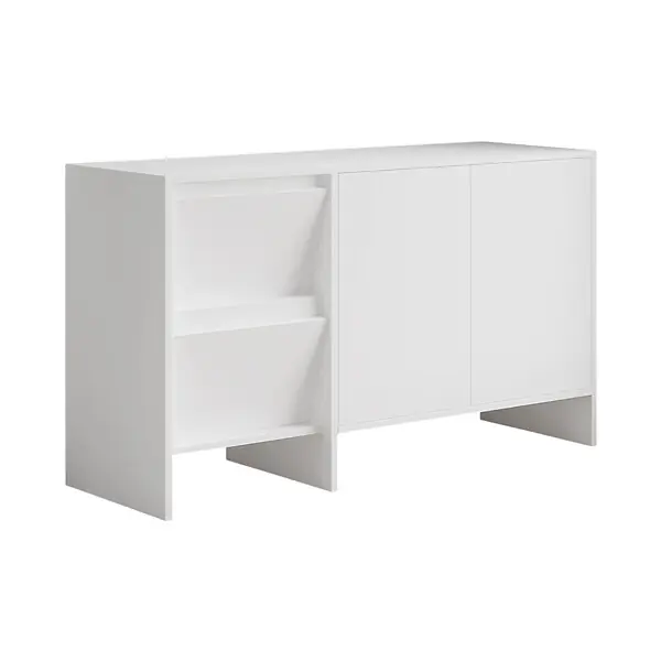 Haute Qualité Buffet en bois "Laris 130" - 130 x 44 x 82 cm - Blanc HABITAT ET JARDIN