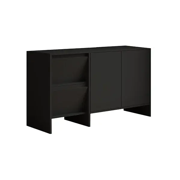 Certifié Buffet en bois "Laris 130" - 130 x 44 x 82 cm - Noir HABITAT ET JARDIN