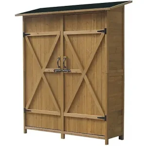 Satisfait Ou Remboursé Armoire de jardin "Espacio"- 140 x 49 x 162 cm - Marron HABITAT ET JARDIN